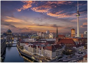 Tablou - Apus de soare în Berlin (70x50 cm)