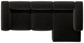 Colțar negru (cu colț pe partea dreaptă/cu șezlong) Bergamo – Cosmopolitan Design