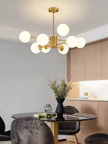 Lustra led Lor Abajur sticla 8 X E27, Gold