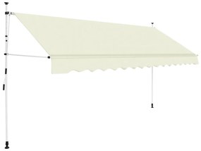 vidaXL Copertină retractabilă manual, crem, 350 cm
