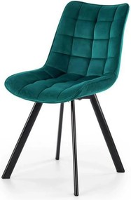 Scaun tapitat stofa K332, turcoaz/negru, 46x61x84 cm