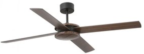 Ventilator de tavan cu telecomanda design modern POLEA negru/lemn nuc