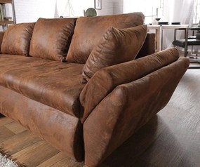 Colțar extensibil dumonde cu ladă de depozitare si sezut confortabil din spuma high-density, Loana Madagaskar Brown II 270x185 cm