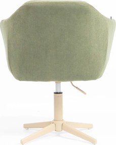 HR832CROSS Scaun Catifea Reiată Premium culoare verde salvie cu Bază Crem