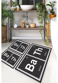 Covorașe de baie negre 3 buc. 60x100 cm Barium – Foutastic
