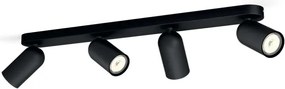 Philips - Spot LED RGBW dimerizabil, 4 x GU10, 4,9 W, 230 V, 2700-6500 K, negru