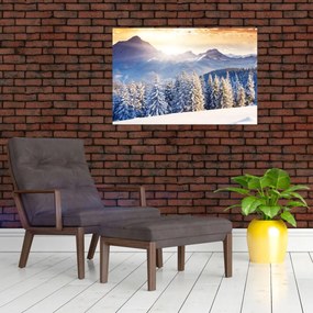 Tablou - Peisaj montan în timpul iernii (90x60 cm)