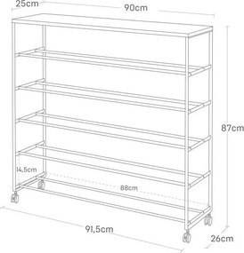Pantofar alb din metal 90,5x87x26 cm Tower – YAMAZAKI