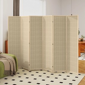 HOMCOM Paravan cu 4 Panouri Pliabil din Lemn și Bambus, Înălțime 180cm | Aosom Romania