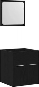 vidaXL Set de mobilier de baie din 2 piese din lemn de stejar negru