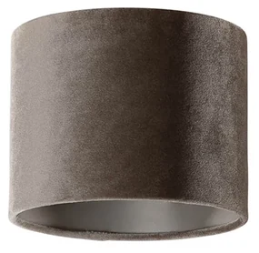 Abajur rotund din velur taupe 18/18/14