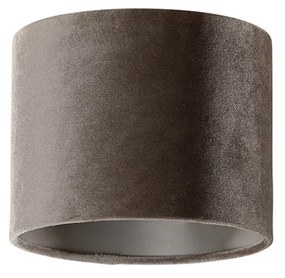 Abajur rotund din velur taupe 18/18/14