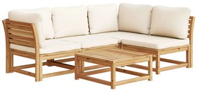 3214302 vidaXL Set mobilier de grădină cu perne, 5 buc., lemn masiv acacia