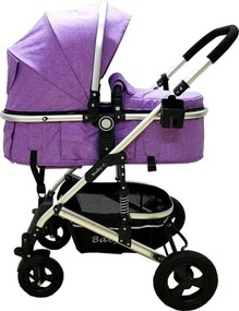 Carucior nou nascuti 3 in 1 Baby Care™ PRO 531 , Cadru Aluminiu, Amortizoare, Roti din cauciuc plin AVE, Landou, Scoica auto, Spatar reglabil 3
