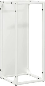 vidaXL Suport pentru lemne de foc alb 25x25x60 cm Oțel laminat la rece