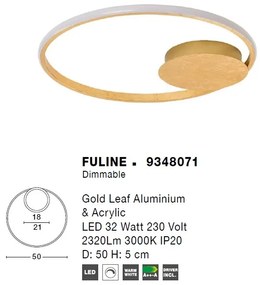 Lustra LED aplicata design modern circular FULINE aurie NVL-9348071