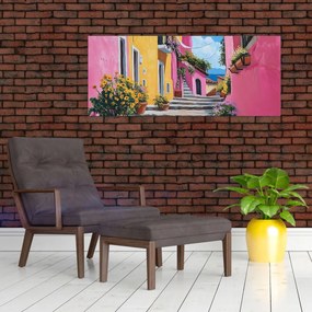 Tablou - Alee roz (120x50 cm)