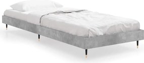 vidaXL Cadru de pat, gri beton, 75x190 cm, lemn prelucrat