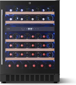 Klarstein Illuminosa frigider de vin sub-blat | Cu două zone | 129 litri | 46 sticle | 60 cm