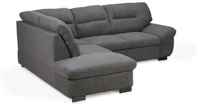 Coltar stanga extensibil, Toronto, 218 x 262 x 94 cm, lada de depozitare, gri