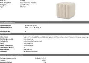 Taburete design LUX Bente, faux shearling 115489 HZ