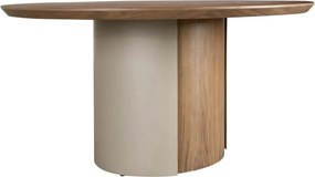 Masa rotunda moderna cu blat din furnir natural de nuc Walnut 1163
