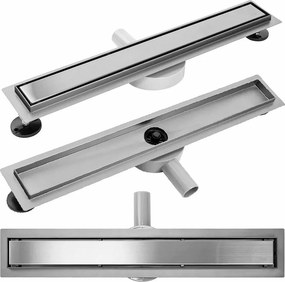 Set rigola pentru dus plus capac inox periat Rea Pure Neo Pro Nickel 90 cm