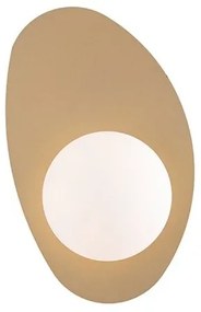 Aplica de perete design modern Hidru auriu, opal alb