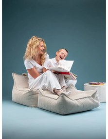 Fotoliu puf pentru copii crem cu tapițerie din catifea reiată Chair – Wigiwama