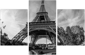 Tablou - Turnul Eiffel, alb-negru (90x60 cm)
