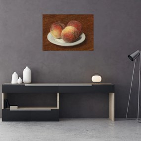 Tablou - Henri Fantin-Latour, Three Peaches on a Plate, reproducere (70x50 cm)