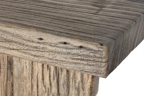 Bufet rustic din lemn de ulm reciclat, natur, cu 4 uși și mânere cu inel din metal, 90 x 177 x 46 cm, „Étable”
