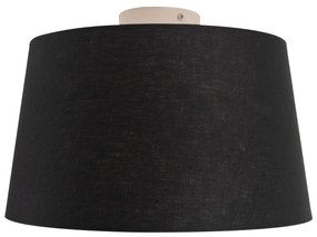 Plafoniera moderna alba cu abajur negru 35 cm - Combi