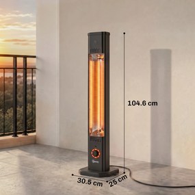 Outsunny încălzitoare Electrice cu Infraroșu 2000W IP65 Negre | Aosom Romania