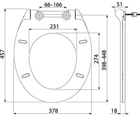 Capac wc soft close slim, alb Alcaplast 67 457x378x18 mm, Ovala