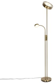 Lampă de podea din bronz cu LED și dimmer cu lampă de citit - Kelso