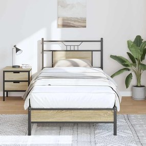 vidaXL Cadru pat fără saltea, stejar sonoma 80x200 cm lemn prelucrat