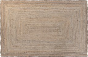 Covor din lână și iută împletit manual, maro natural, 160 x 230 cm, 2200 GSM, „Wool Jute Carpet Natural"