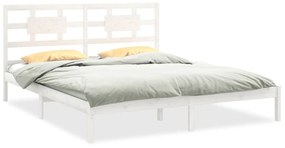 3105686 vidaXL Cadru de pat, alb, 200x200 cm, lemn masiv