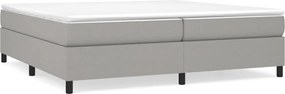 vidaXL Pat box spring cu saltea, gri deschis, 200x200 cm, textil