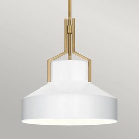 Quoizel QZ-BRECKEN-2P-AB-OPAL - Lustru pe tijă BRECKEN, 2xE27/60W/230V, auriu/alb