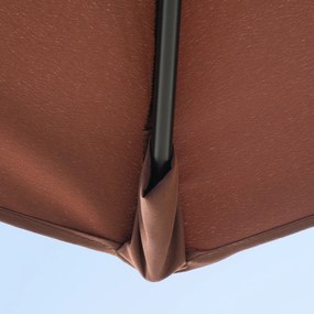 Outsunny Umbrelă de Terasă 200x190x240 cm cu Manivelă, Stâlp din Oțel și Bază în Formă de Cruce Anti-UV pentru Terasă și Balcon, Gri | Aosom Romania