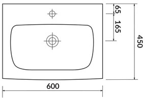 Lavoar pentru mobilier, Cersanit, Moduo, 60 x 45 cm, alb