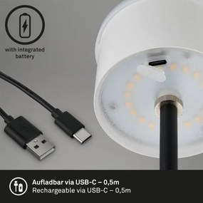 Brilo - Lampă de birou LED reîncărcabilă, cu control tactil KIKI LED/2,6W/5V IP44 2600 mAh argintie