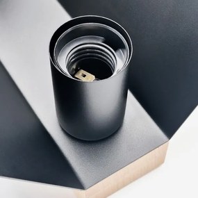 Plafonieră ESME 2xE27/15W/230V negru/stejar