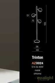 Lampadar modern design metalic cromat Trinton
