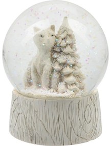 Glob de zăpadă de Crăciun cu LED Fox, 10 x 12,5 cm
