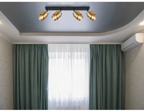 Spot MILLEY 4xE27/40W/230V negru/alamă Globo 15560-4