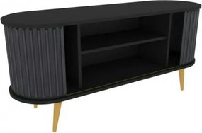 Comoda TV STOR, gri/negru, PAL melaminat, 140x43x64 cm