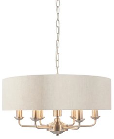 Endon 94357 - Candelabru suspendat pe lanț HIGHCLERE 6xE14/40W/230V bej/crom mat